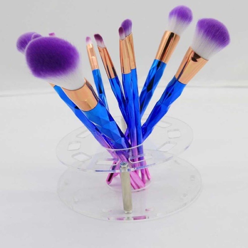 7PCS Kuas Make Up Pelangi Diamond Rainbow Glam Unicorn 7 PCS MakeUp Brush Set