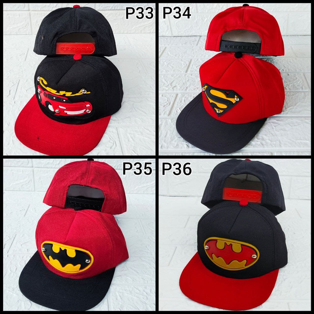 Topi anak TK boy cowok cewek 4 5 6 7 tahun balita lucu karakter polos dan motif keren