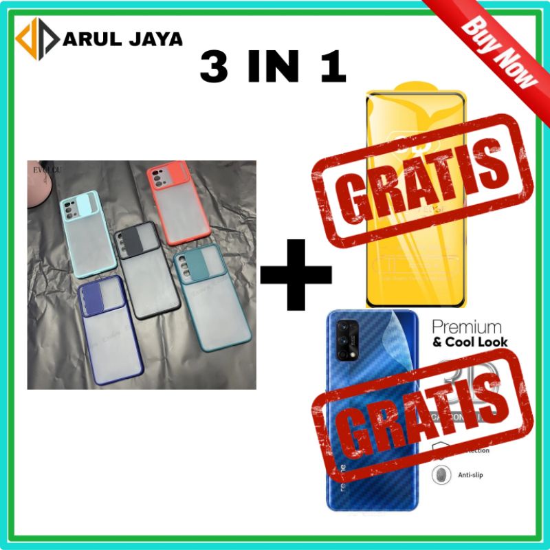 3 IN 1 Case Samsung A50 - A30s - A50S - A10S - A20s 2020 Slide Protect Lens Pelindung Camera SoftCas
