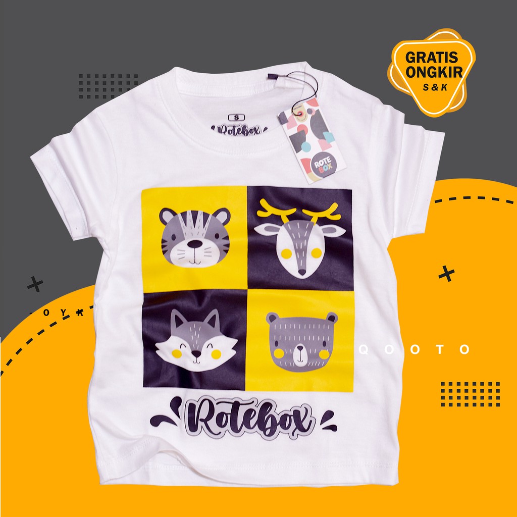 Qooto X Rotebox / Kaos anak umur 1-12 tahun / kaos disro anak / kaos anak laki laki