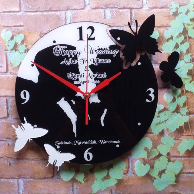 Kado Pernikahan Jam Dinding Akrilik Islami