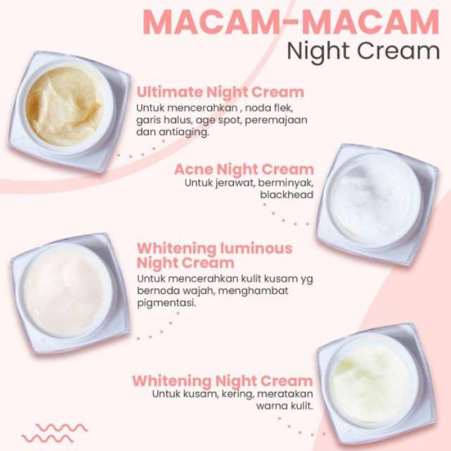 MS GLOW NIGHT CREAM/ CREAM MALAM MS GLOW | ACNE | WHITENING |LUMINOUS ULTIMATE NIGHT CREAM - DAY CREAM BB CREAM - DNA CREAM