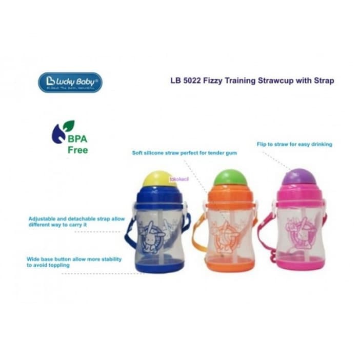 Lucky Baby Fizzy Straw Bottle 360ml / Botol Minum Anak