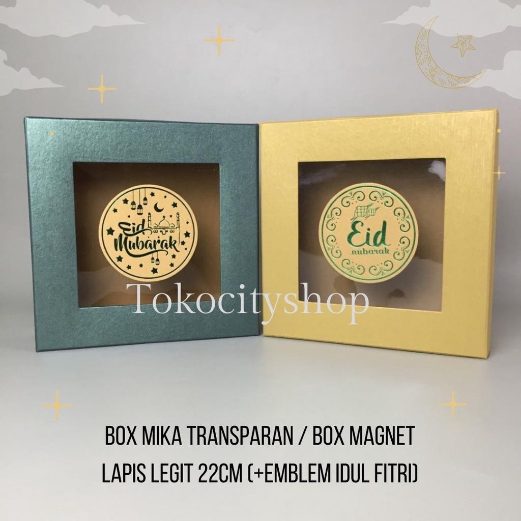 

Box Mika Transparan / Box Magnet Lapis Legit 22cm (+Emblem Idul Fitri)