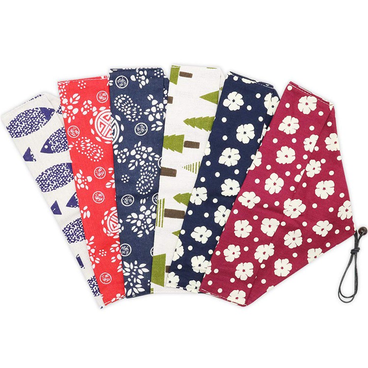 Japanese Style Cotton Cutleries Pouch / Tempat Alat Makan Kain Katun