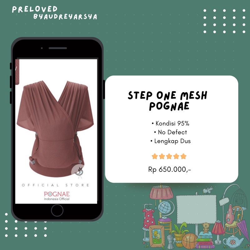 Preloved Gendongan M Shape Pognae Step One Mesh