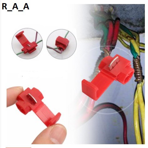 Terminal jumper Quick Wiring Konektor ClaTerminal jumper Konektor Clamp Clip Sambung AWG Kabel Merah