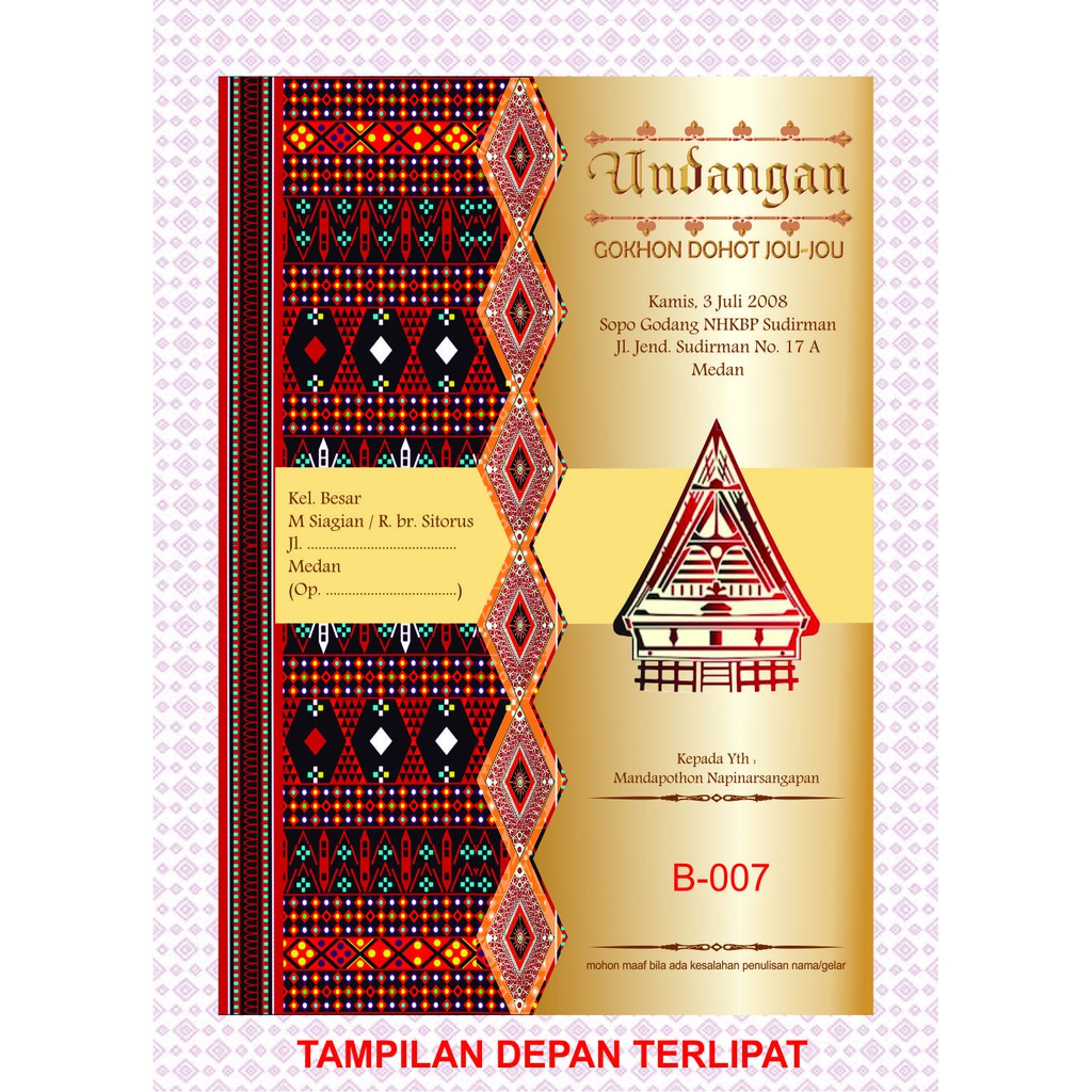 undangan pernikahan Batak B-007 - kampung kreasi