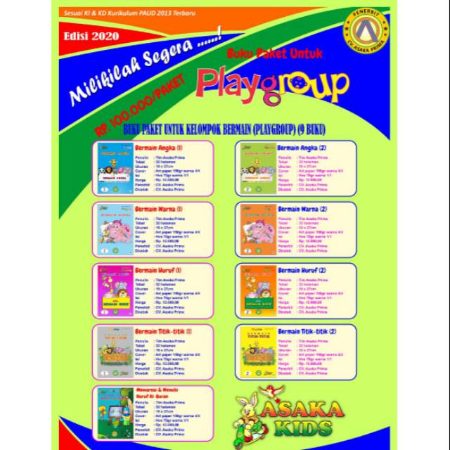 BUKU PLAYGROUP ASAKA By CV.ASAKA PRIMA