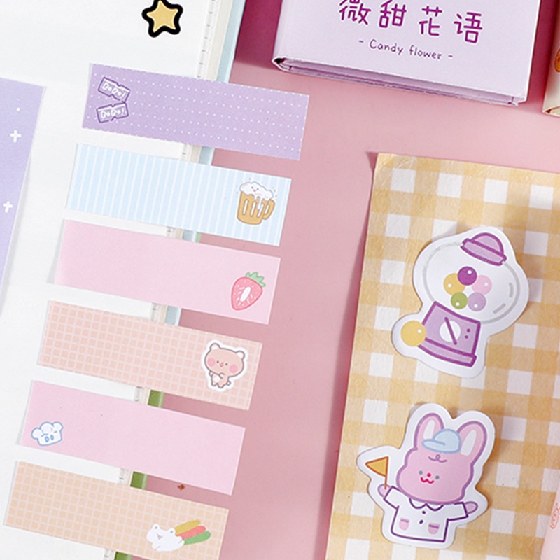 260 Sheets Creative Cartoon Foldable Sticky Notes Set for Girl Message Notes