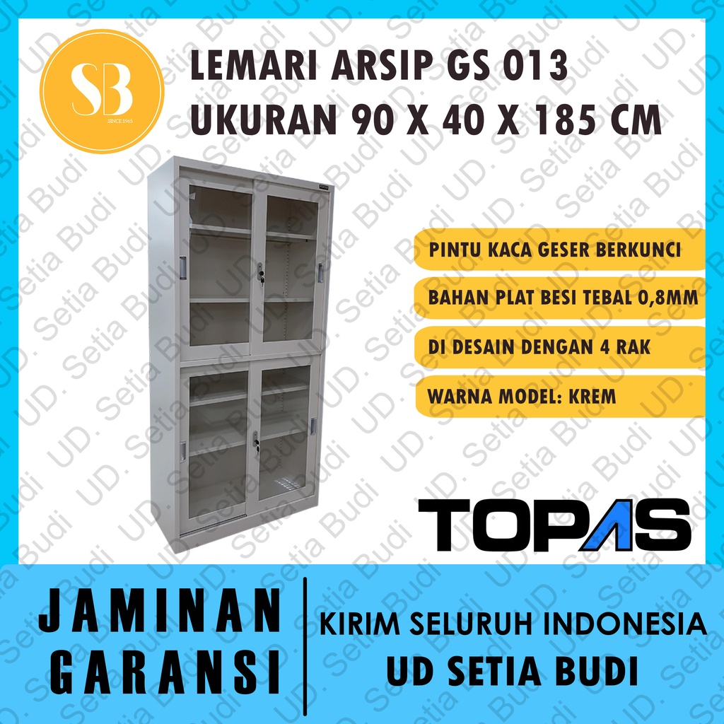 Filling Cabinet Lemari Arsip Besi Pintu Geser TOPAS GS 013