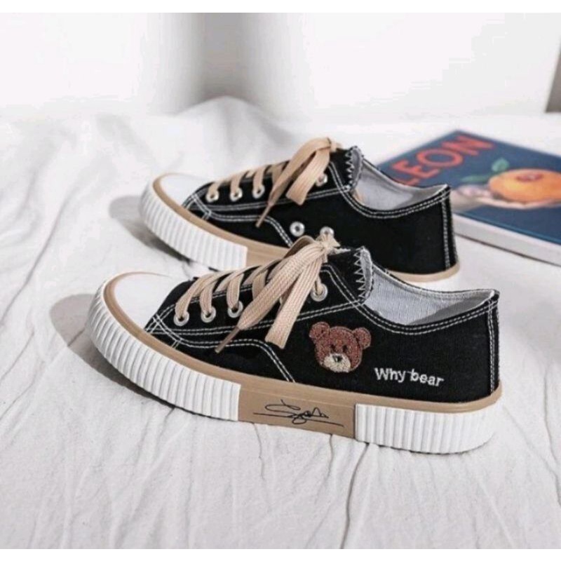 Sepatu Sneakers Wanita  Kanvas Vintage Korean Style why bear