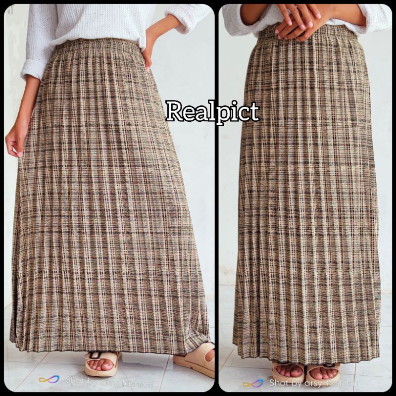 Rok plisket Tartan Premium Lipatan besar