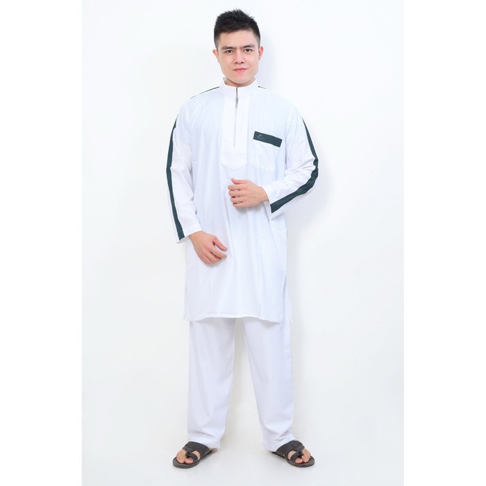 Setelan Muslim Gamis Pria Nabawi Abu Tua AL-ISRA / setelan gamis / pakaian muslim pria /baju koko