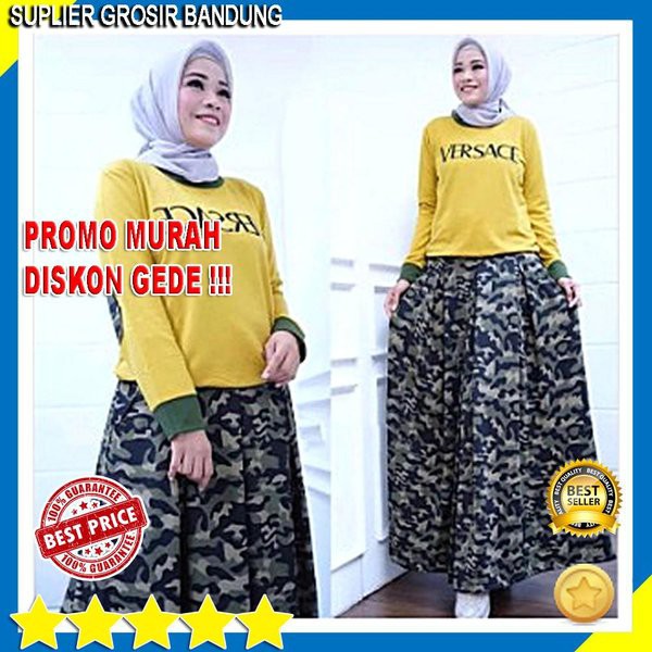Baju Setelan Wanita Muslim Pakaian Casual Remaja Bawahan Rok Modern Simple ELEGANT