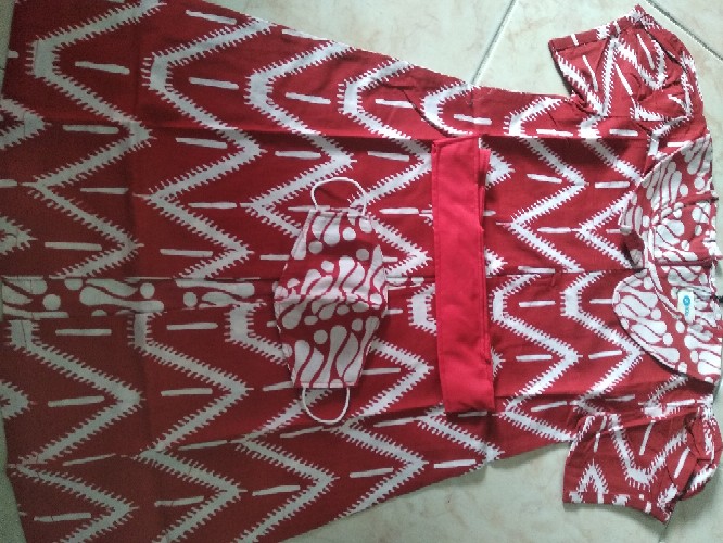 Masker Batik Anak Anak Kembaran Dress & Kemeja