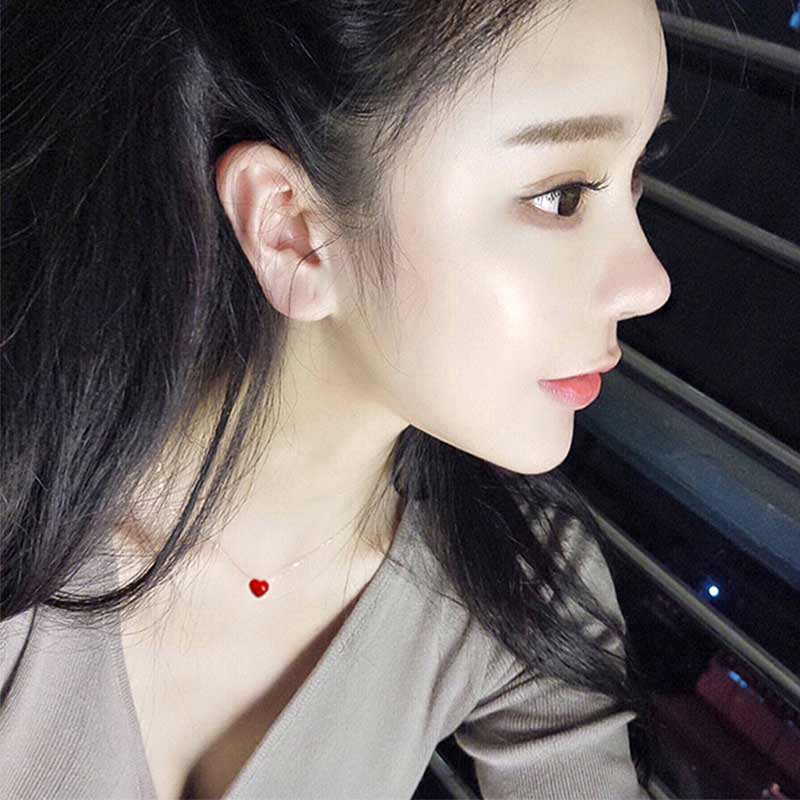 Korean Style Short Heart-shaped Clavicle Chain Temperament Fashionable Girl's Necklace Pendant