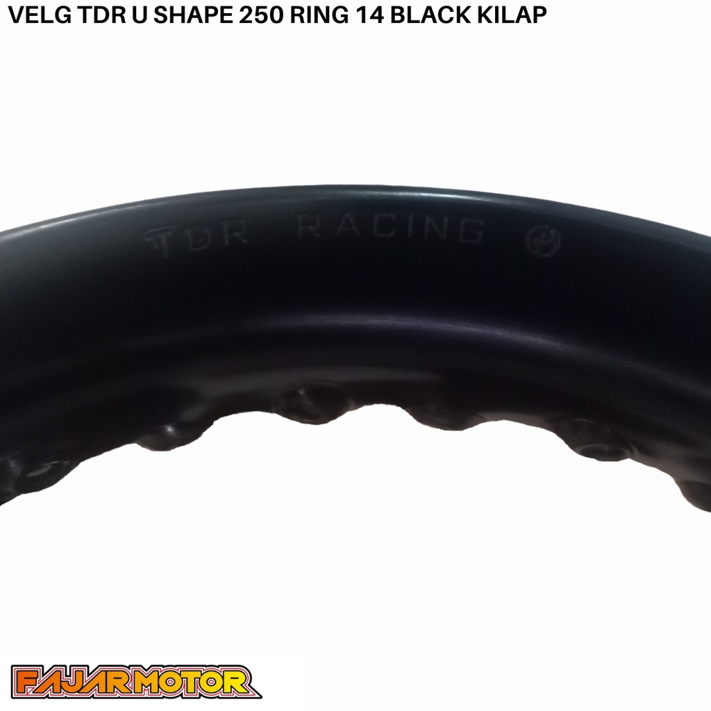 PROMO VELG TDR U SHAPE 250 RING 14 BLACK SILVER