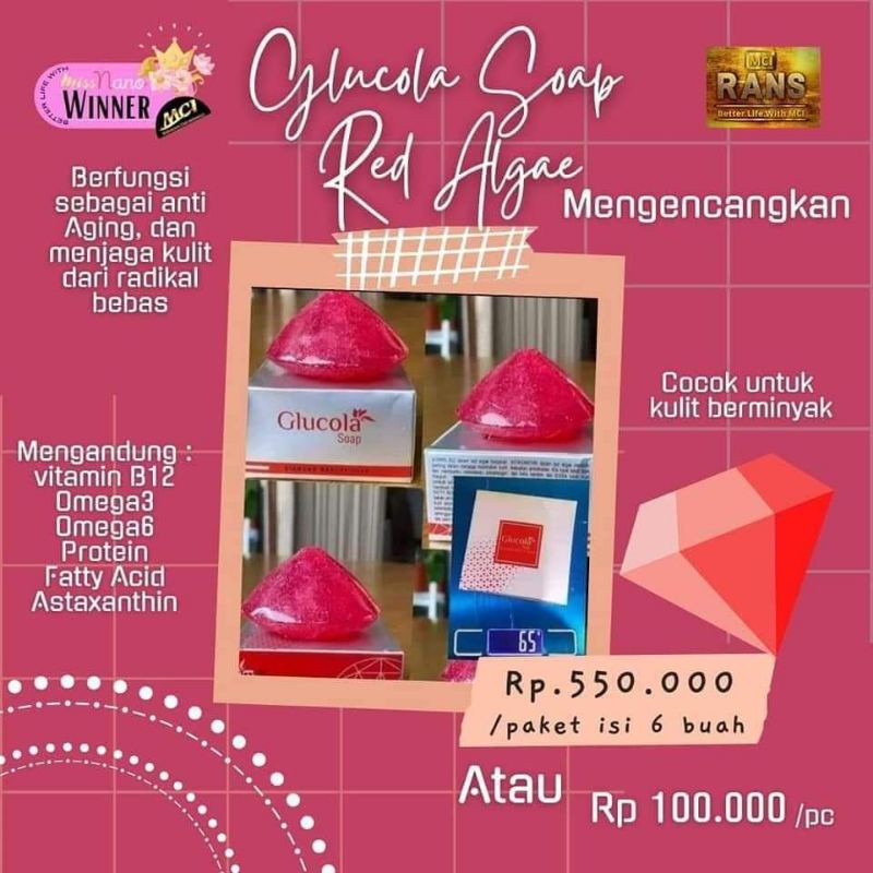 Sabun wajah  Glucola Soap