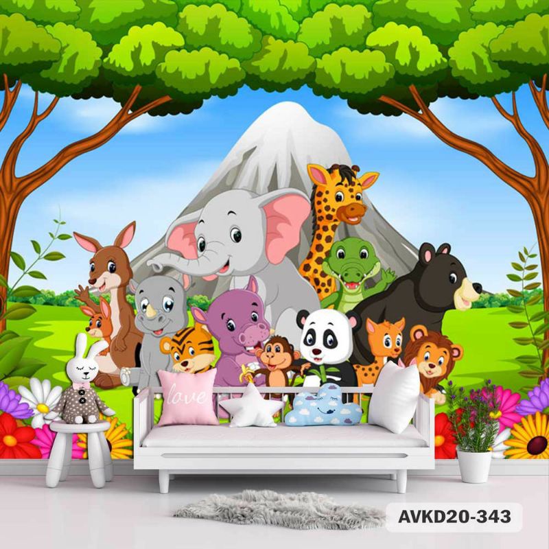Wallpaper Anak Motif Hewan | Wallpaper Dinding Motif Hewan | Wallpaper Motif Hewan | Wallpaper Anak 