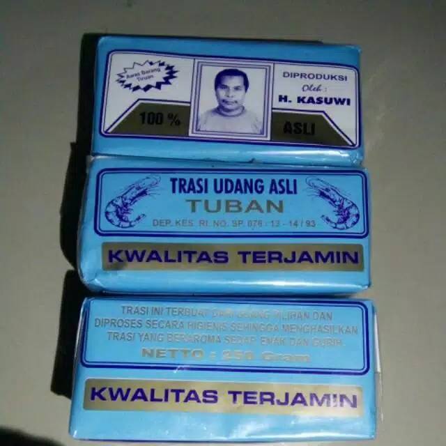 

TERASI UDANG REBON BUMBU MASAK KHAS PESISIR PANTURA TUBAN (H. KASUWi) Kemasan 250gr.