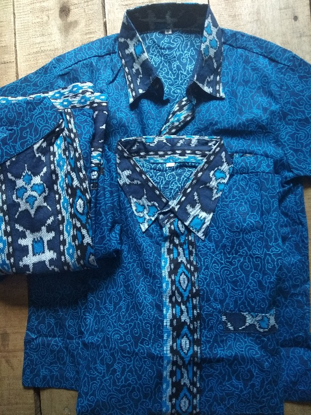 Maura Batik Couple Keluarga - Sania Ruffle Ori Ndoro Jowi Garansi Termurah Shopee - Mega Biru
