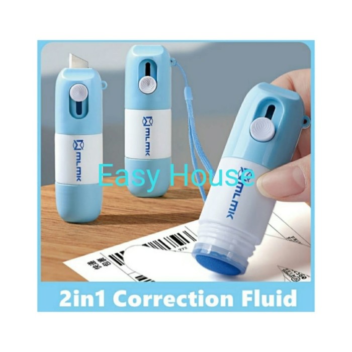 

MLMK 2in1 Correction Fluid Box Opener/Penghapus/Tip Ex Resi Paket Biru - Refill 10ml