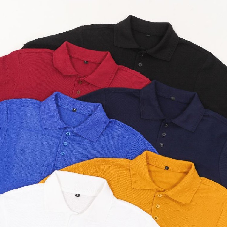 PREMIUM Kaos Polo Shirt Pria CVC Katun