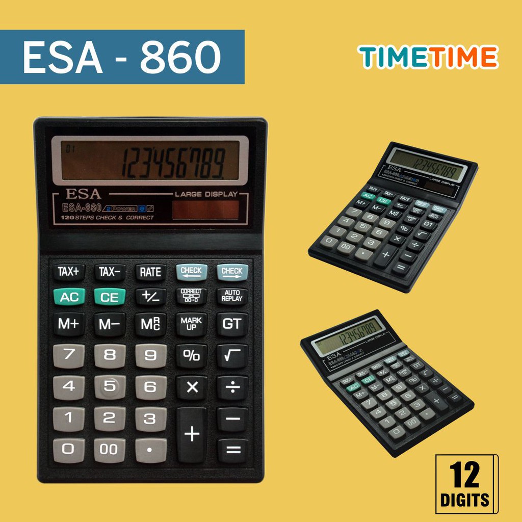 Kalkulator 12 Digits Besar dan Jumbo CHECK CORRECT MURAH FREE BATERAI 860