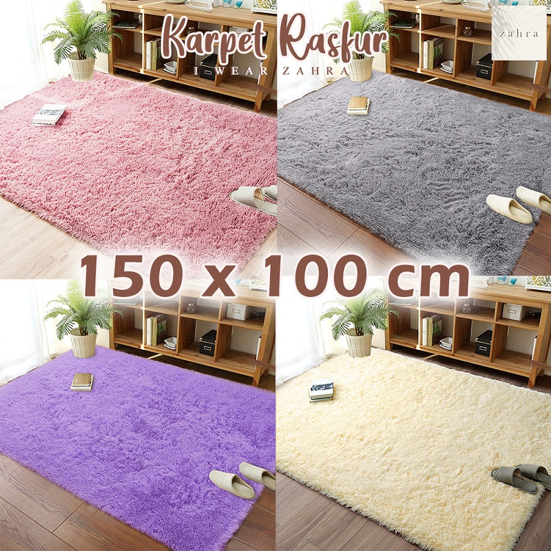 KARPET BULU RASFUR 150 x 100 cm - Alas Duduk Bulu Halus Tebal Cantik Empuk Nyaman