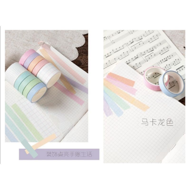 

Rolls Washi Tape Agugu DIY tema macaroon untuk Dekorasi Scrapbook / Jurnal / Diary