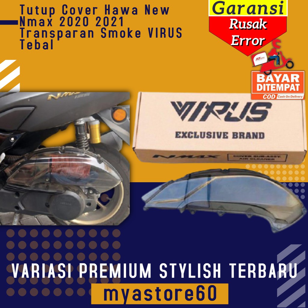 Tutup Cover Tameng Hawa Aksesoris Variasi Yamaha New Nmax 2020 2021 Transparan Smoke VIRUS Tebal