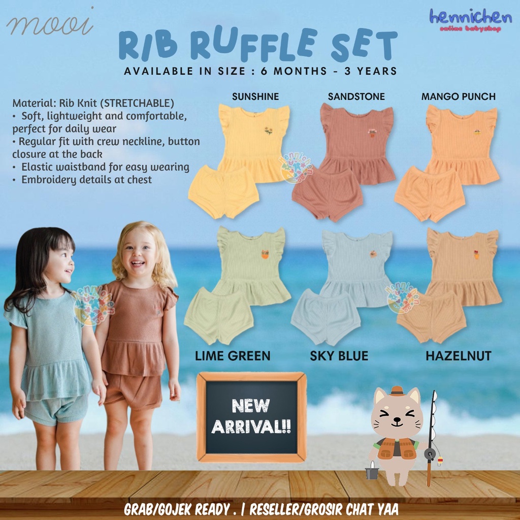 PROMO 7.7 PROMO BAJU LEBARAN MURAH MOOI RIB RUFFLE SET SETELAN RUFFLE ANAK SETELAN ANAK PEREMPUAN