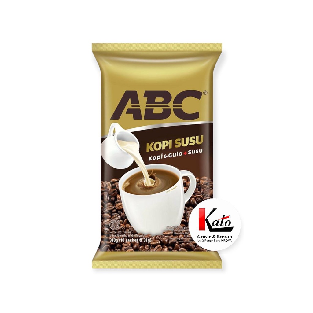 

Kopi ABC 3inq Kopi & Gula + Susu Bag Isi 10 sachet