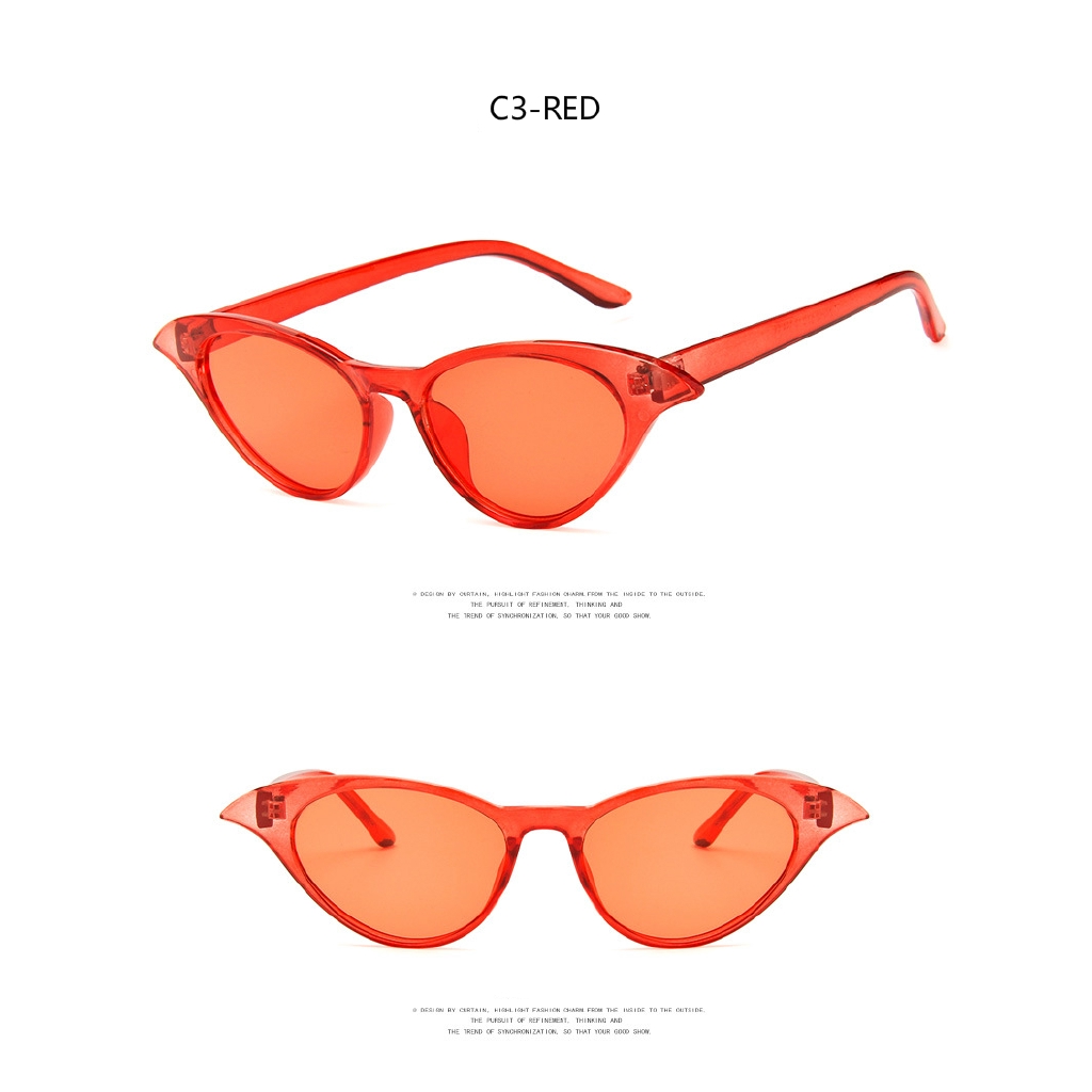 European and American retro cat eye trend jelly color ink sunglasses with metal hinges