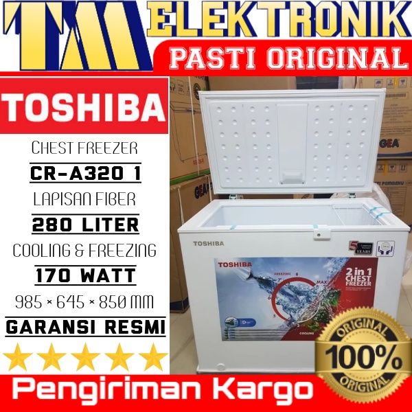 CHEST FREEZER TOSHIBA CR A320I / CR A258I ( PENGIRIMAN KARGO )