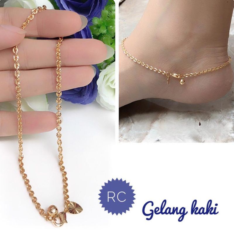 [xuping] gelang kaki wanita silver gold xuping rantai medan 220121