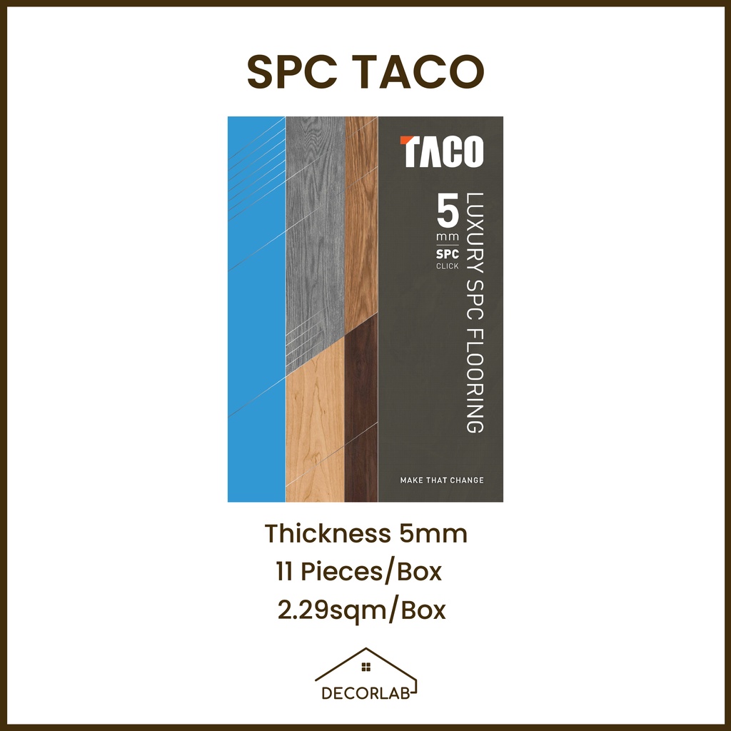 TACO SPC 5mm - SPC Flooring - Lantai Kayu - SPC Click