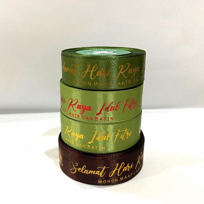 

Premium Product!!! Pita Satin Lebaran Idulfitri Pita Hampers (2.5Cm).Panjang +/-15M - Paling Diminati