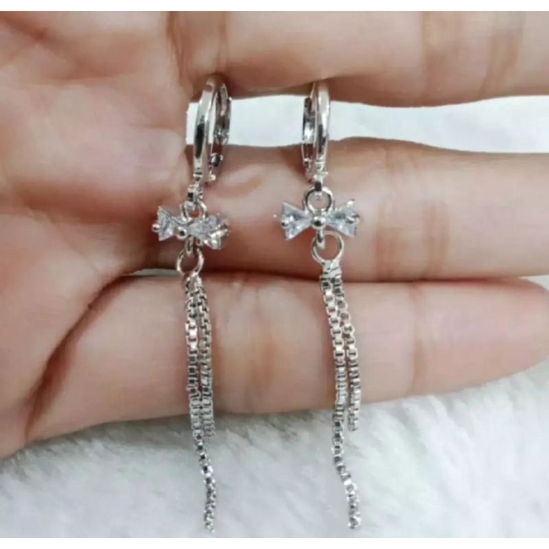 Anting juray pita silver cantik fashion wanita titanium original anti luntur dan karat