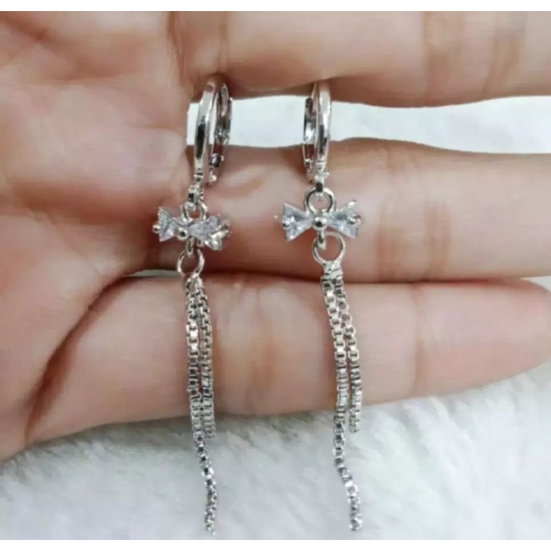 anting juray pita silver cantik fashion wanita titanium original anti luntur dan karat