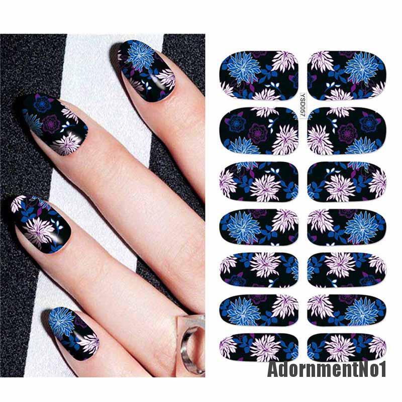 (Adornmentno1) 1 Lembar / Set Stiker Decal Transfer Air Motif Bunga / Kupu-Kupu / Geometri Untuk Dekorasi Nail Art / Manicure