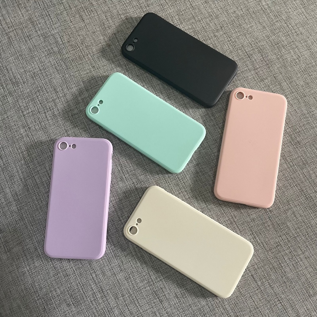 Softcase Iphone 7 plus/8 plus- Case Macaron Square Edge - Case Murah - Case Keren - Case Iphone Terl