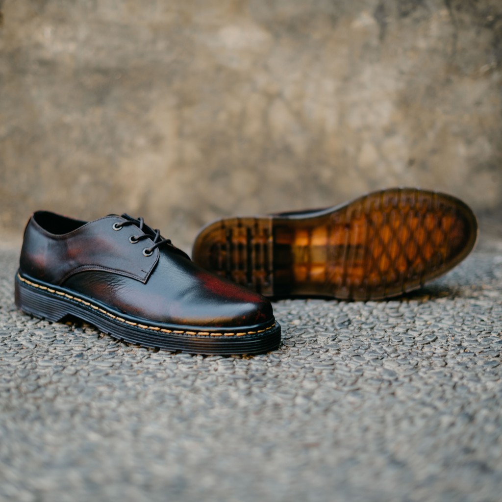 KALMAR MAROON |FORIND x Greata| Sepatu Kulit Asli Formal Vintage Klasik Pria/Men/Cowo Derby Footwear