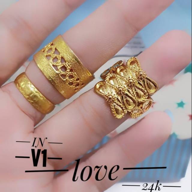 Xuping cincin lapis emas 24K