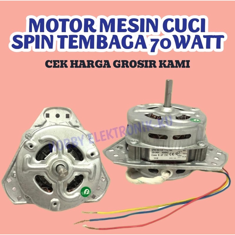 MOTOR MESIN CUCI SPIN TEMBAGA 70WATT