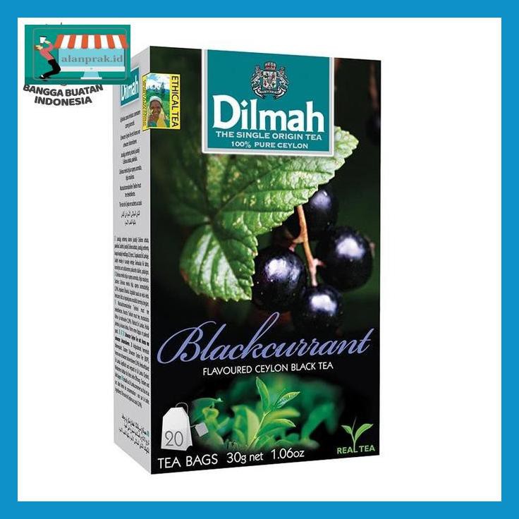 

6Rg5T7T- Teh Dilmah No Envelope 20 Sachet Blackcurrant Te5Ts56-