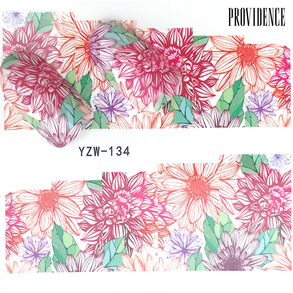 Providence DIY Flower Full Cover Wrap Nail Art Sticker Adhesive Decal Decor Manicure Tool