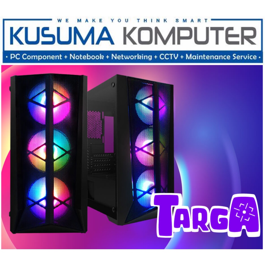 Cube Gaming TARGA + 3 Fan RGB Micro ATX Casing PC Gaming