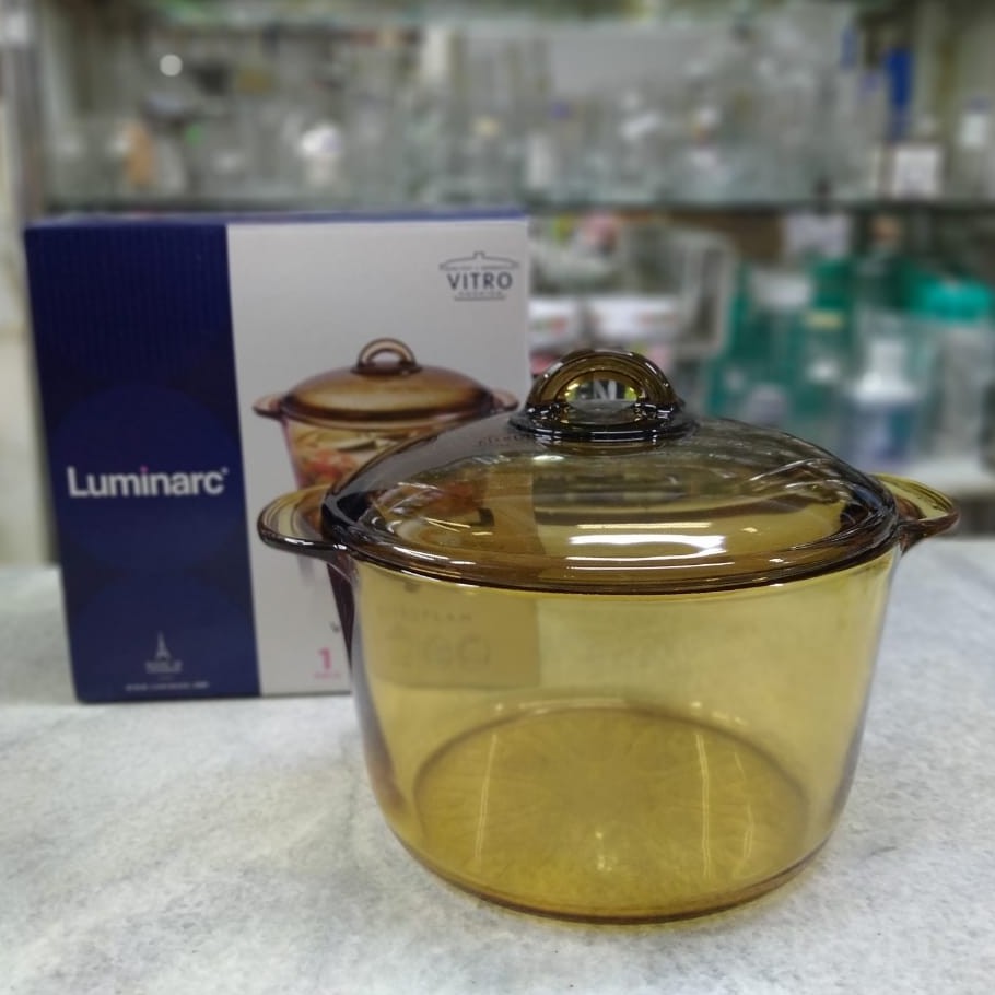 LUMINARC VITRO 3 LITER KACA + TUTUP BISA MASAK KOMPOR L 1769